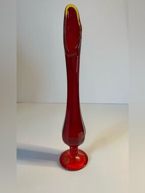 Vintage Viking Ruby Red Bud Swung Vase